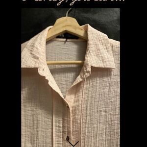 Zara Blush Pink Textured Shirt